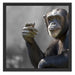 Aufmerksamer Schimpanse Schattenfugenrahmen Quadratisch 55x55
