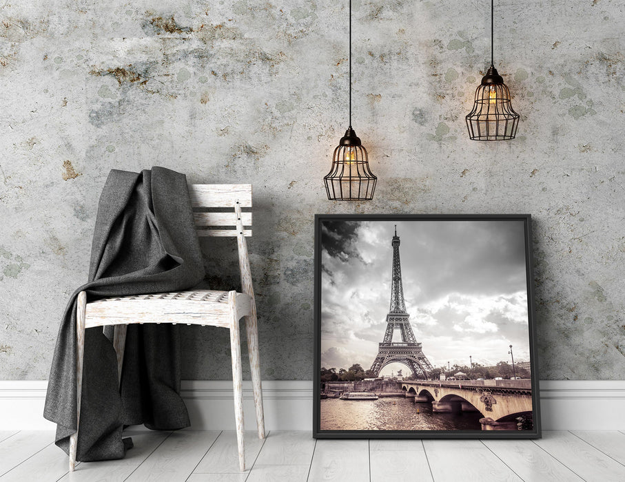 Eiffelturm in Paris Quadratisch Schattenfugenrahmen Dekovorschlag