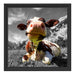 Kuh im Karwendelgebirge Schattenfugenrahmen Quadratisch 40x40