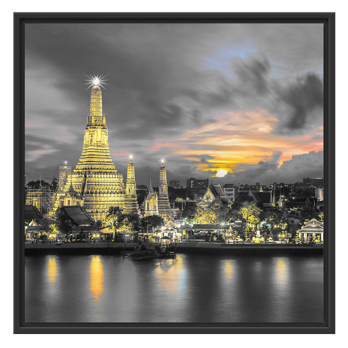 Tempel Bangkok Thailand Schattenfugenrahmen Quadratisch 70x70