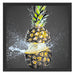 Ananas mit Wasser bespritzt Schattenfugenrahmen Quadratisch 55x55