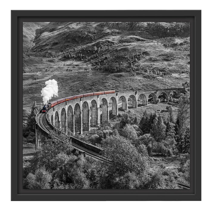 Eisenbahnviadukt in Schottland Schattenfugenrahmen Quadratisch 40x40