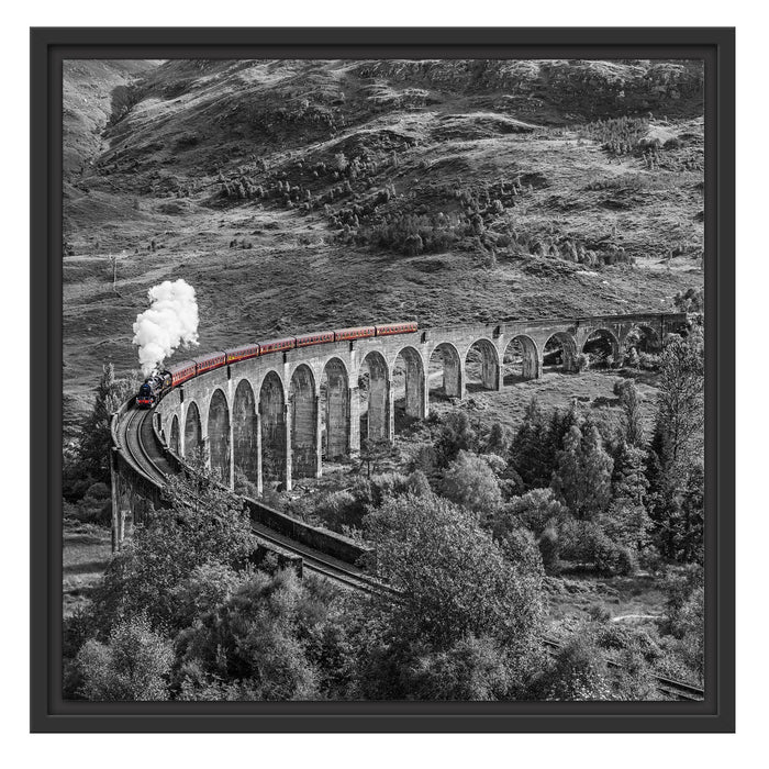 Eisenbahnviadukt in Schottland Schattenfugenrahmen Quadratisch 55x55