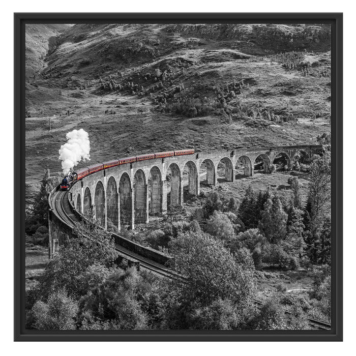 Eisenbahnviadukt in Schottland Schattenfugenrahmen Quadratisch 70x70