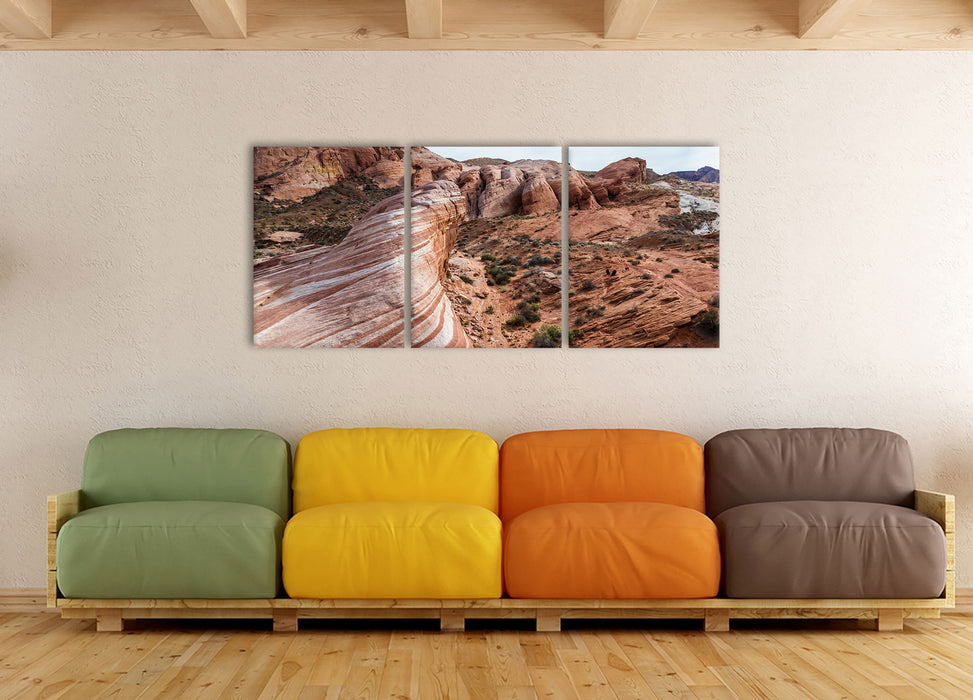 Atemberaubender Grand Canyon, XXL Leinwandbild als 3 Teiler