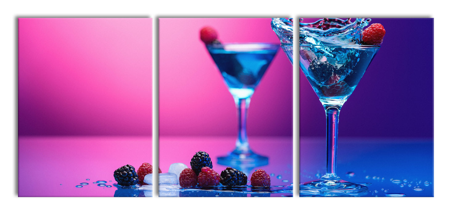 Coole Cocktails, XXL Leinwandbild als 3 Teiler
