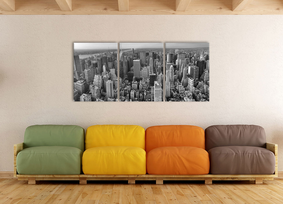 New York Skyline, XXL Leinwandbild als 3 Teiler