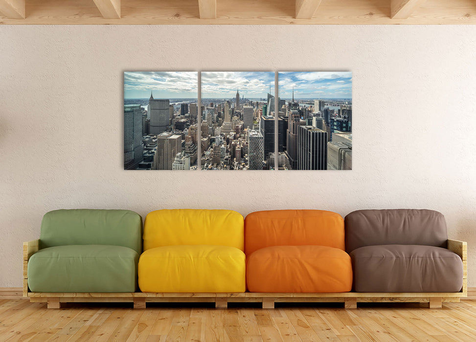 New York Skyline, XXL Leinwandbild als 3 Teiler