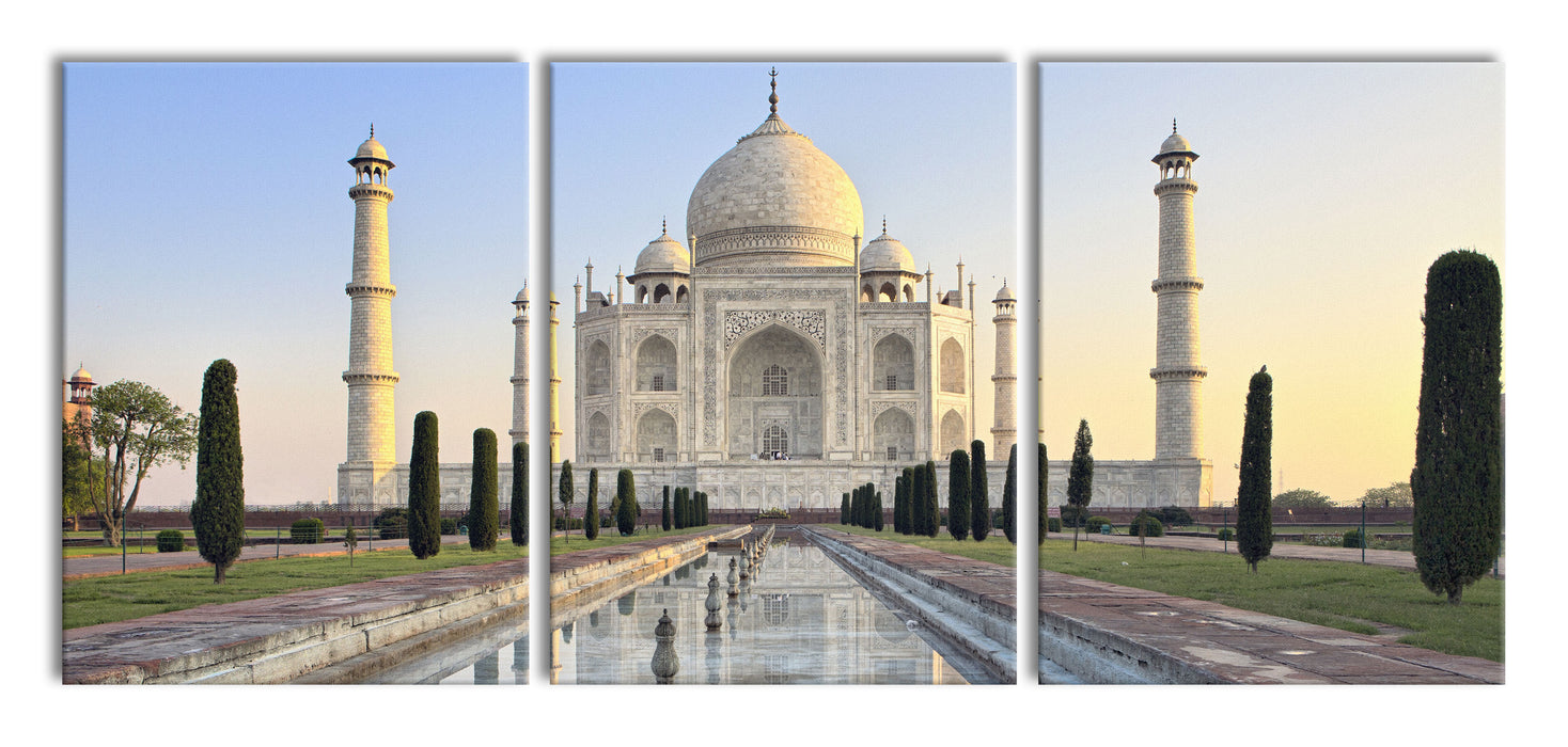 Taj Mahal, XXL Leinwandbild als 3 Teiler