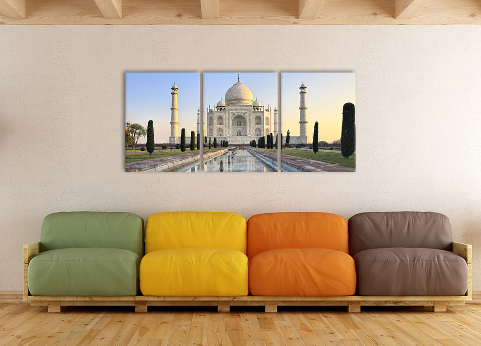 Taj Mahal, XXL Leinwandbild als 3 Teiler