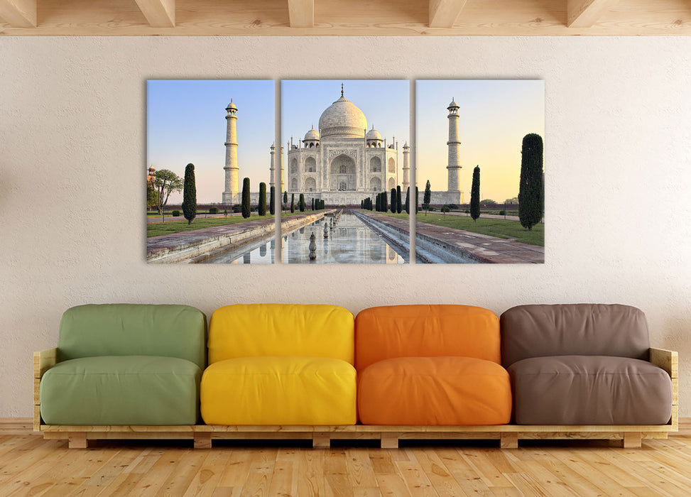 Taj Mahal, XXL Leinwandbild als 3 Teiler