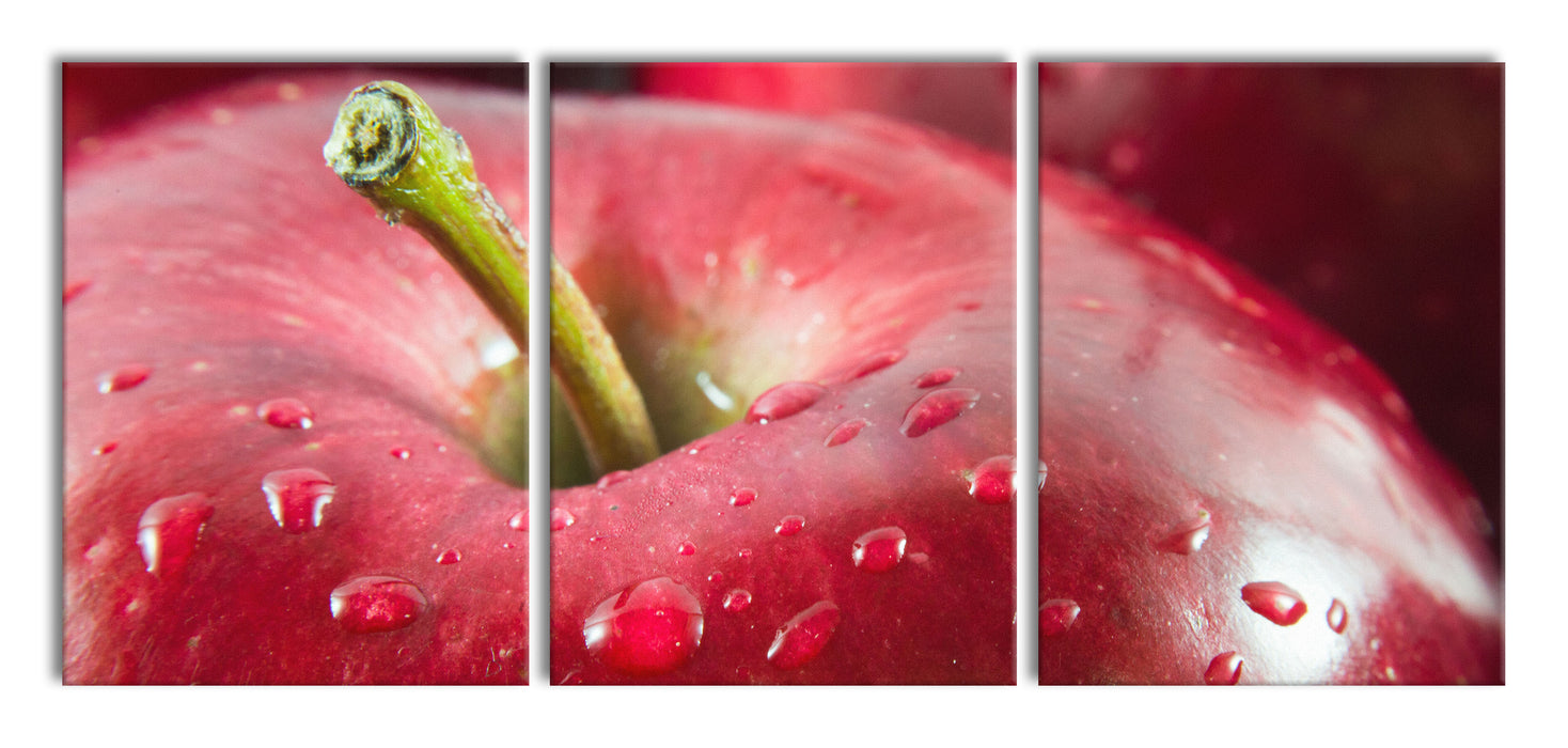 Apfel, XXL Leinwandbild als 3 Teiler