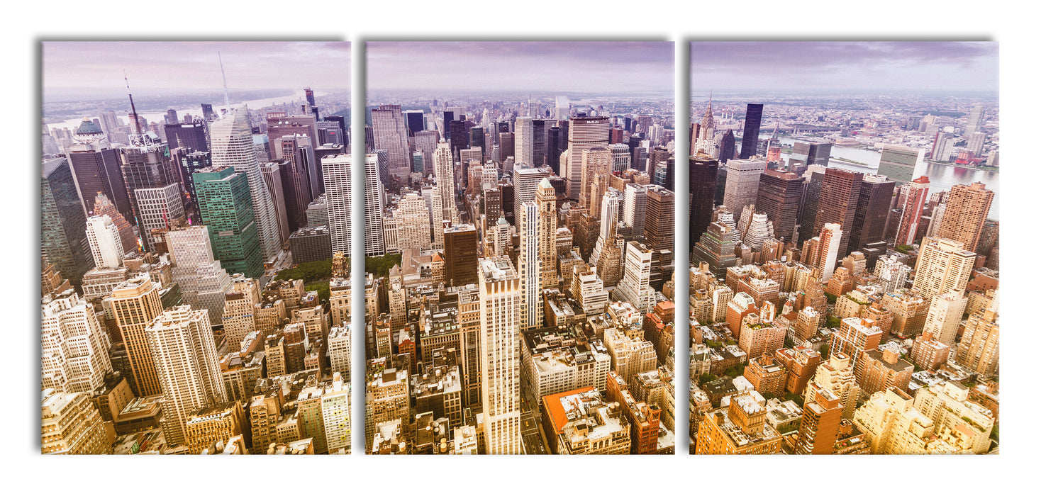 Skyline New York, XXL Leinwandbild als 3 Teiler