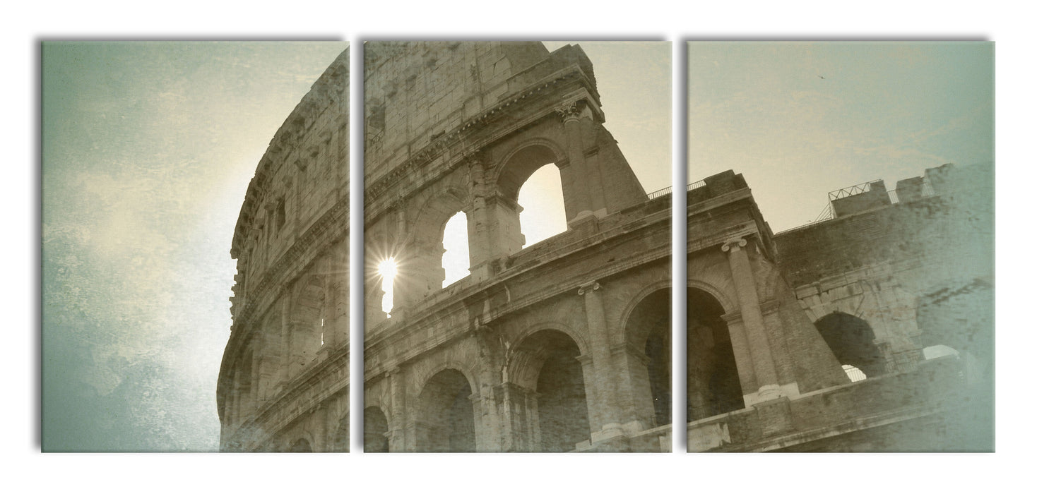 Kolosseum Rom, XXL Leinwandbild als 3 Teiler