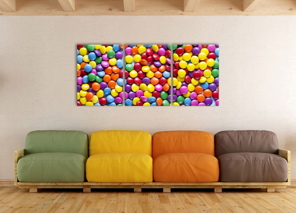 Sweet candies, XXL Leinwandbild als 3 Teiler