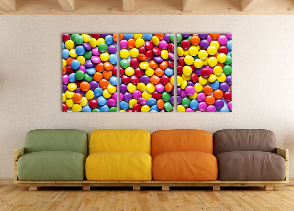 Sweet candies, XXL Leinwandbild als 3 Teiler