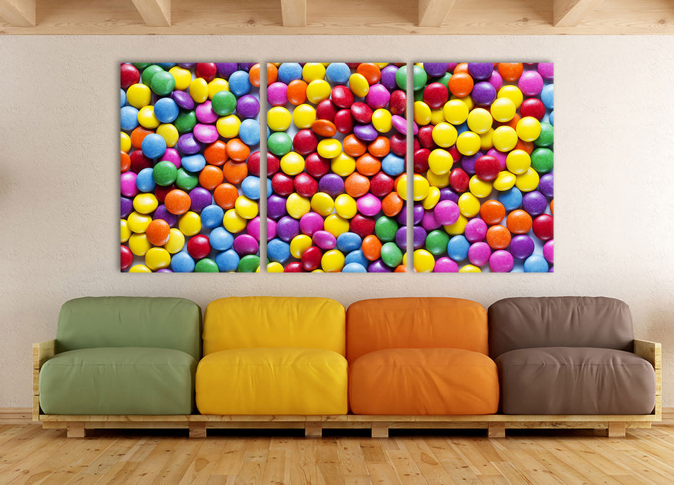 Sweet candies, XXL Leinwandbild als 3 Teiler