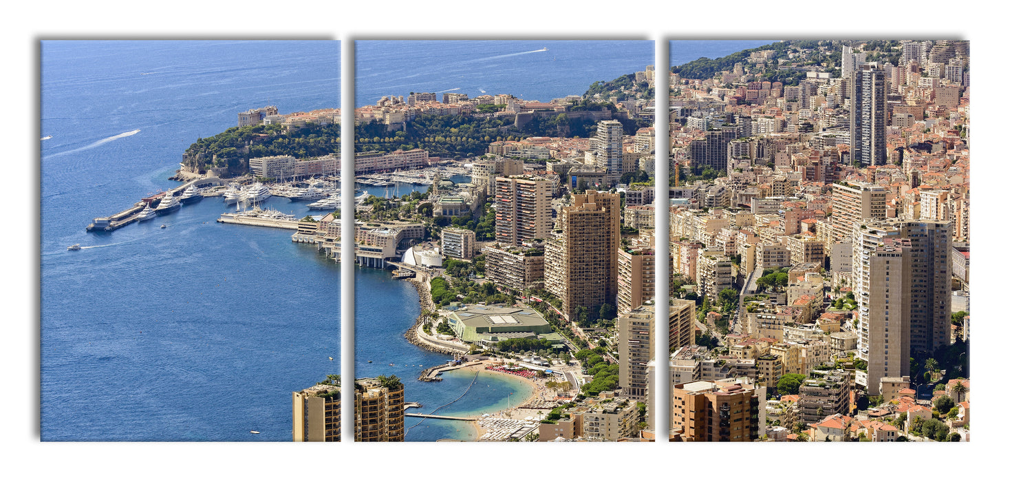 Blick auf das Monte Carlo, XXL Leinwandbild als 3 Teiler