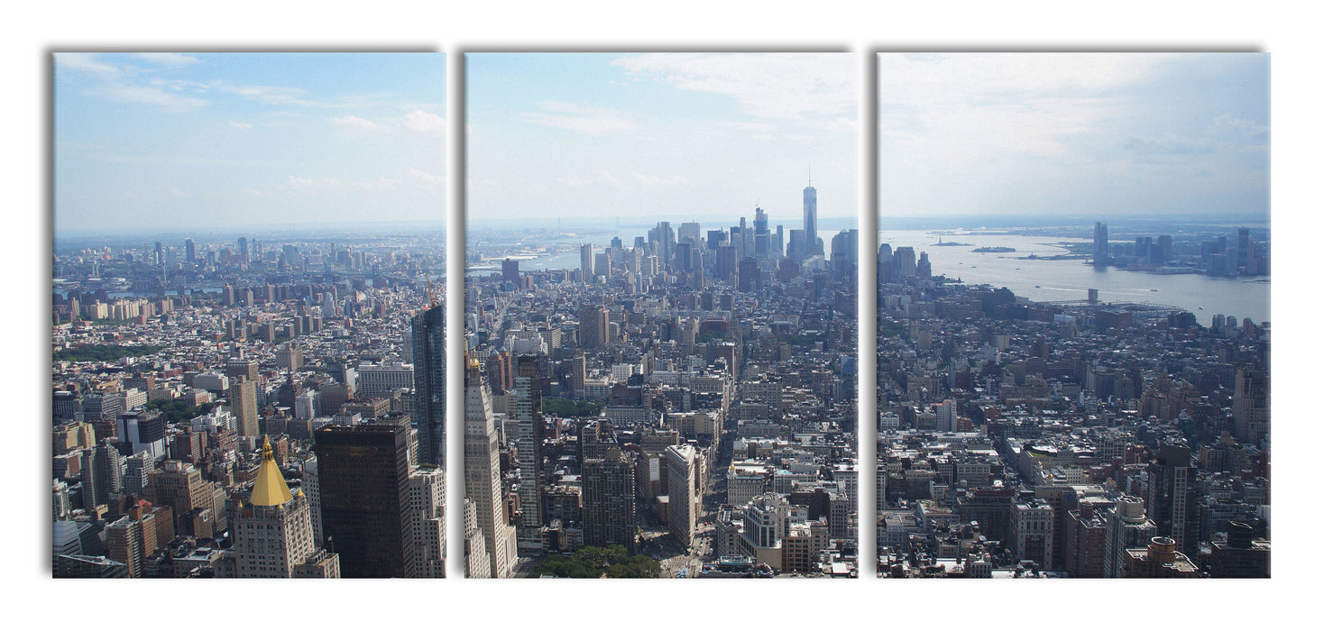 New York City Panorama, XXL Leinwandbild als 3 Teiler