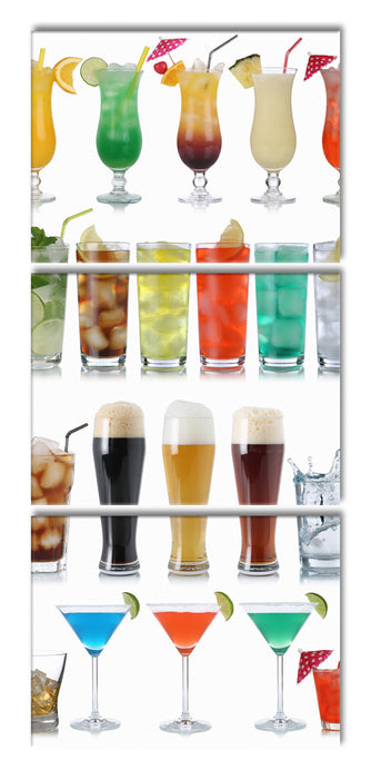 Cocktails Long Drinks und Bier, XXL Leinwandbild als 3 Teiler