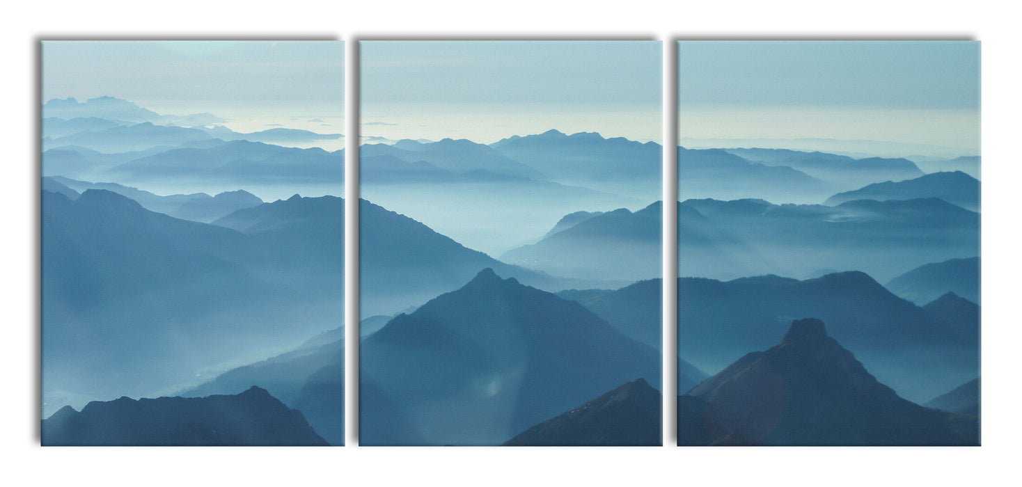 Wunderschöne Alpenberge, XXL Leinwandbild als 3 Teiler