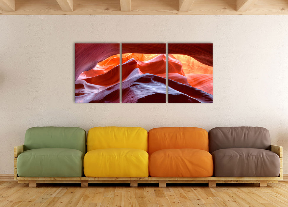 Antelope Canyon Arizona, XXL Leinwandbild als 3 Teiler