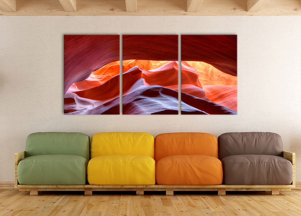 Antelope Canyon Arizona, XXL Leinwandbild als 3 Teiler