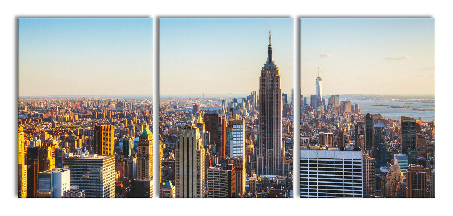 Empire State Building in New York, XXL Leinwandbild als 3 Teiler