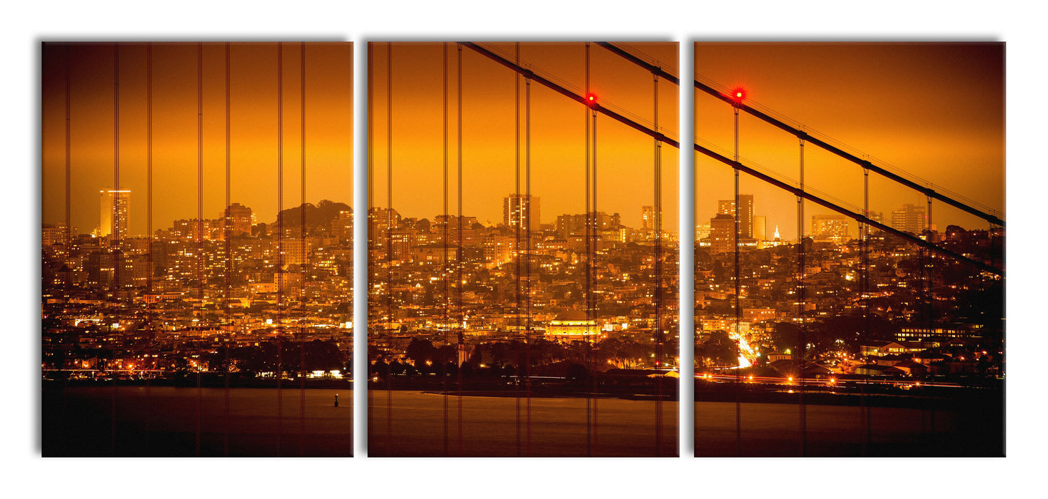 San Francisco Skyline, XXL Leinwandbild als 3 Teiler