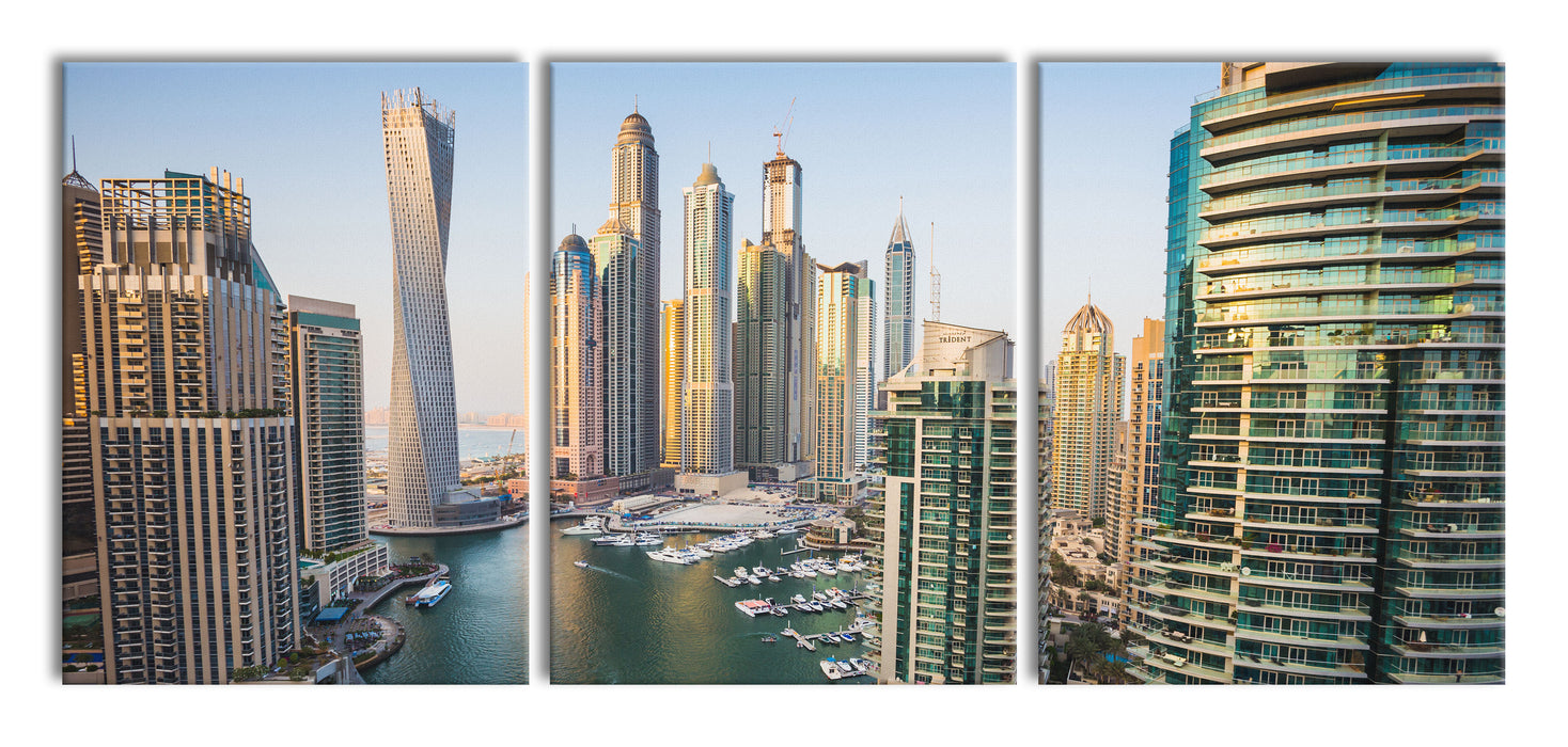 Dubai Metropole, XXL Leinwandbild als 3 Teiler