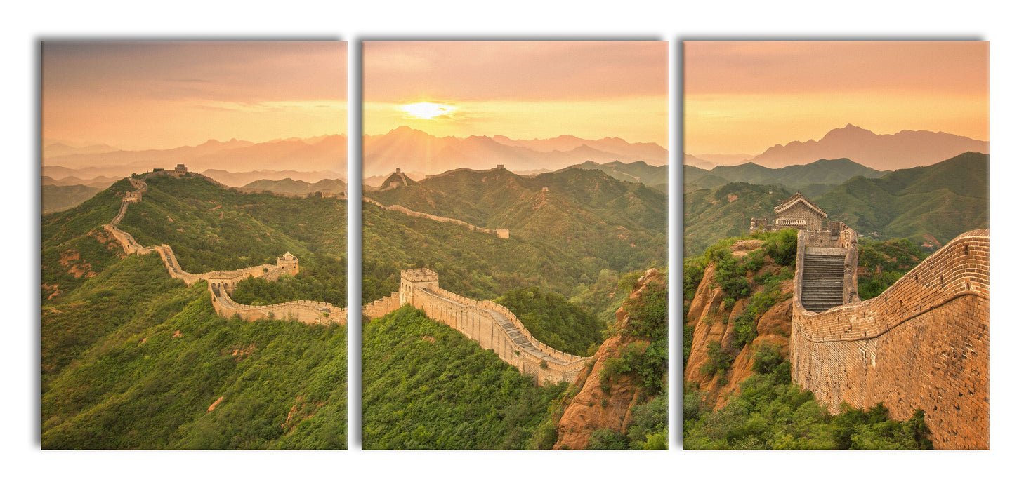 Chinesische Mauer, XXL Leinwandbild als 3 Teiler