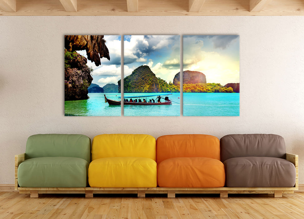 Thailand Phuket Playa Paradisiaca, XXL Leinwandbild als 3 Teiler