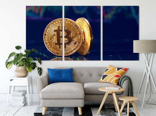 Bitcoin BTC  Leinwandbild Wohnzimmer XXL