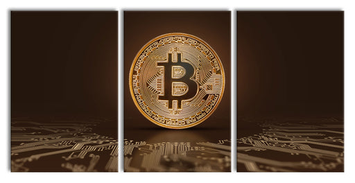 Bitcoin BTC mit Grafikkarte  Leinwandbild XXL