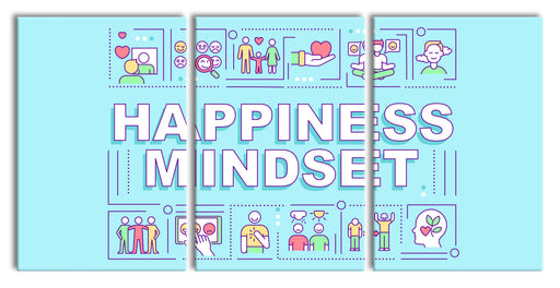 Happiness Mindset Motivaton Leinwandbild XXL