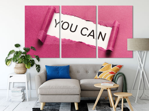 You Can! Motivaton Leinwandbild Wohnzimmer XXL