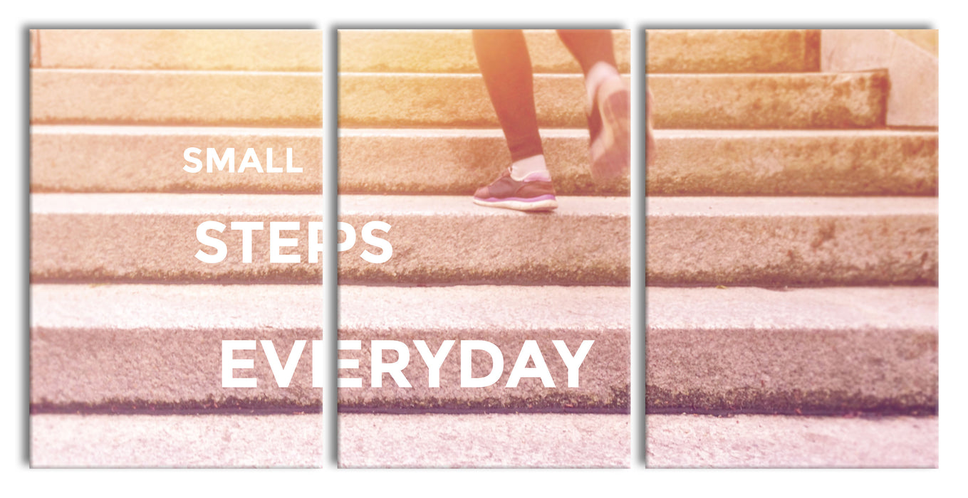 Small Steps Motivaton Leinwandbild XXL