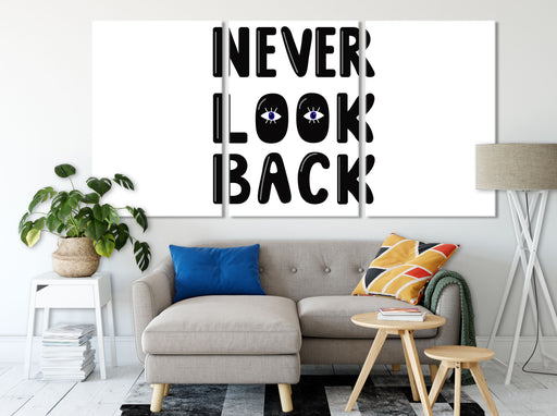 Never Look Back! Motivaton Leinwandbild Wohnzimmer XXL