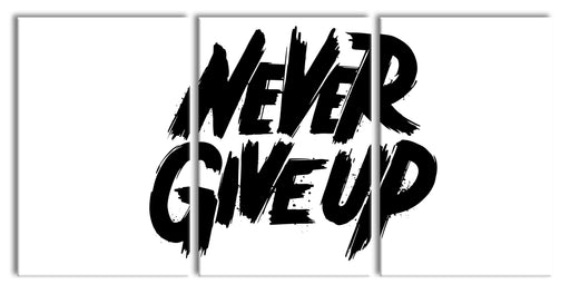 Never Give Up! Motivaton Leinwandbild XXL