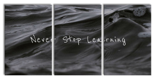 Never Stop Learning Motivaton Leinwandbild XXL
