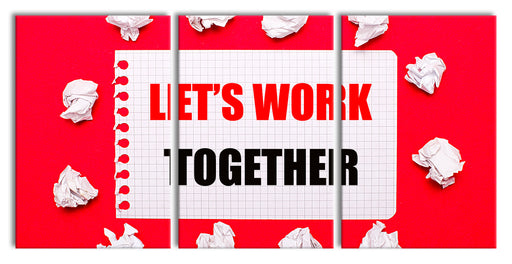Work together Motivaton Leinwandbild XXL