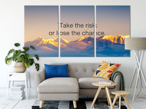 Take the risik! Motivaton Leinwandbild Wohnzimmer XXL