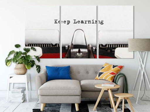 Keep lerning! Motivaton Leinwandbild Wohnzimmer XXL