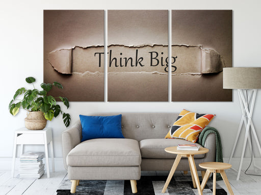 Think big! Motivaton Leinwandbild Wohnzimmer XXL