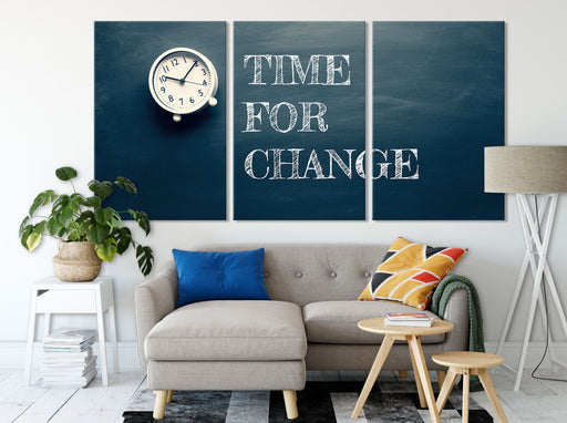 Time for change! Motivaton Leinwandbild Wohnzimmer XXL